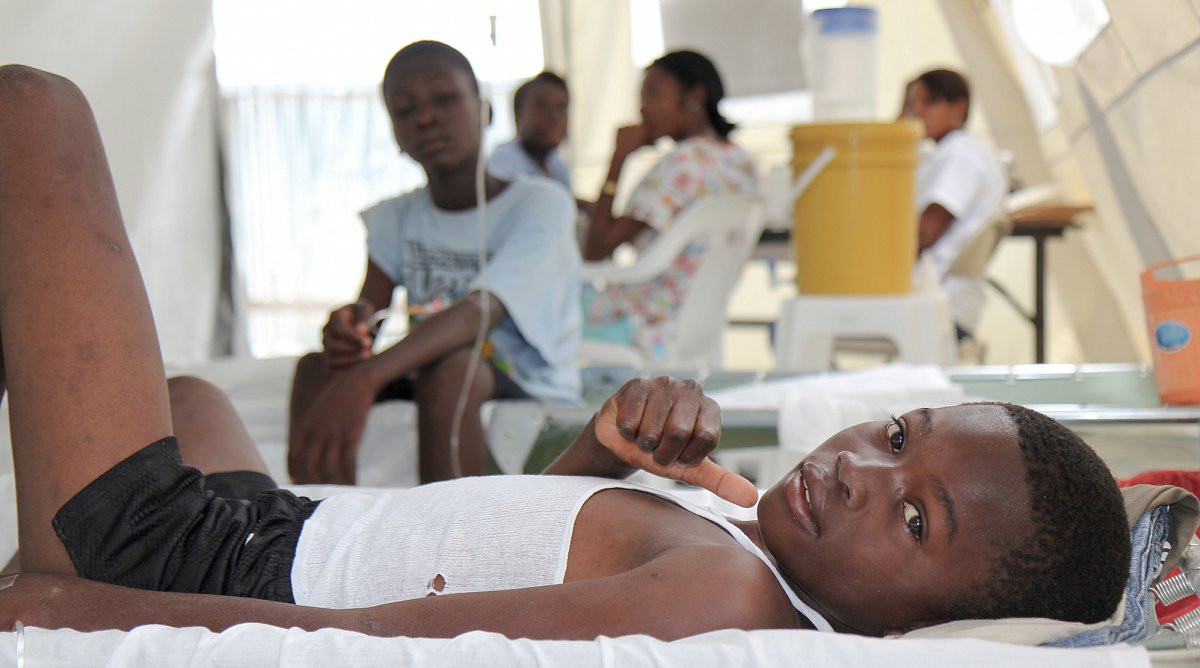Krankenstation zur Cholerabehandlung in Haiti