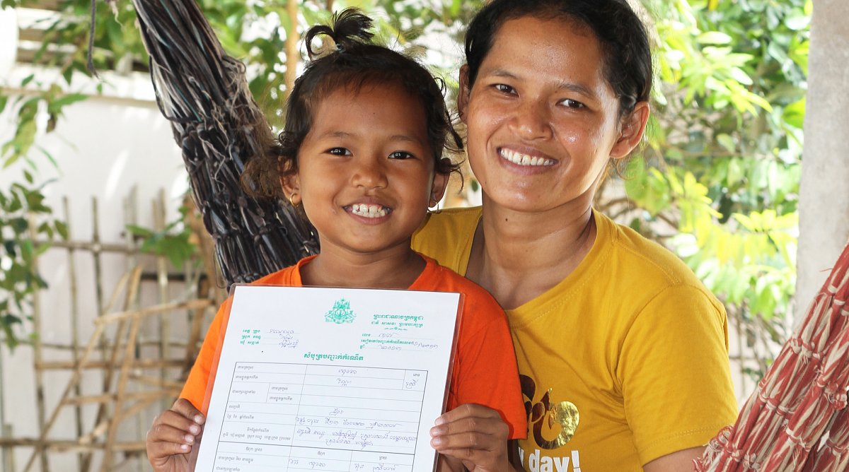 Geburtszertifikat für Mädchen in Kambodscha