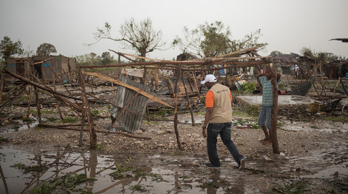Zerstörte Häuser in Haiti nach Hurrikan Matthew