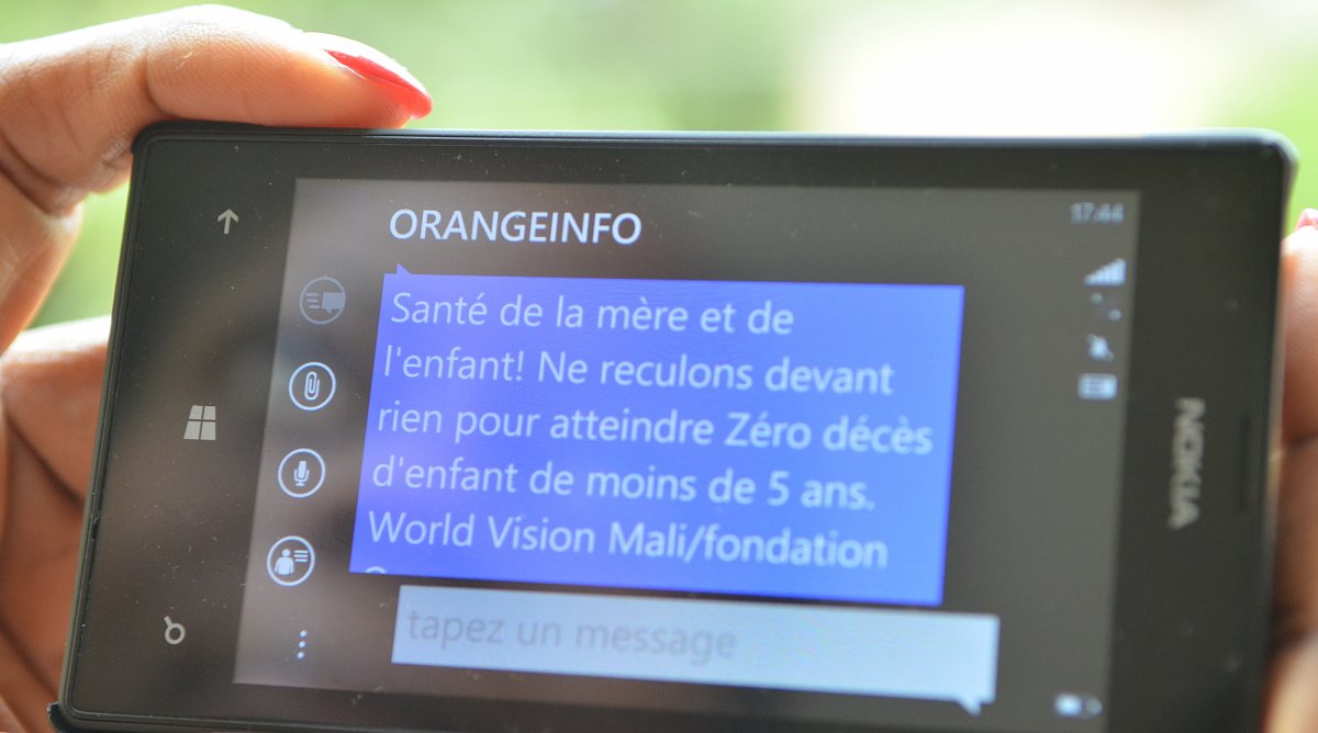 SMS von Orange und World Vision an Kunden in Mali