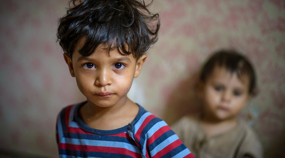 Syrische Kinder in der Stadt Madaja
