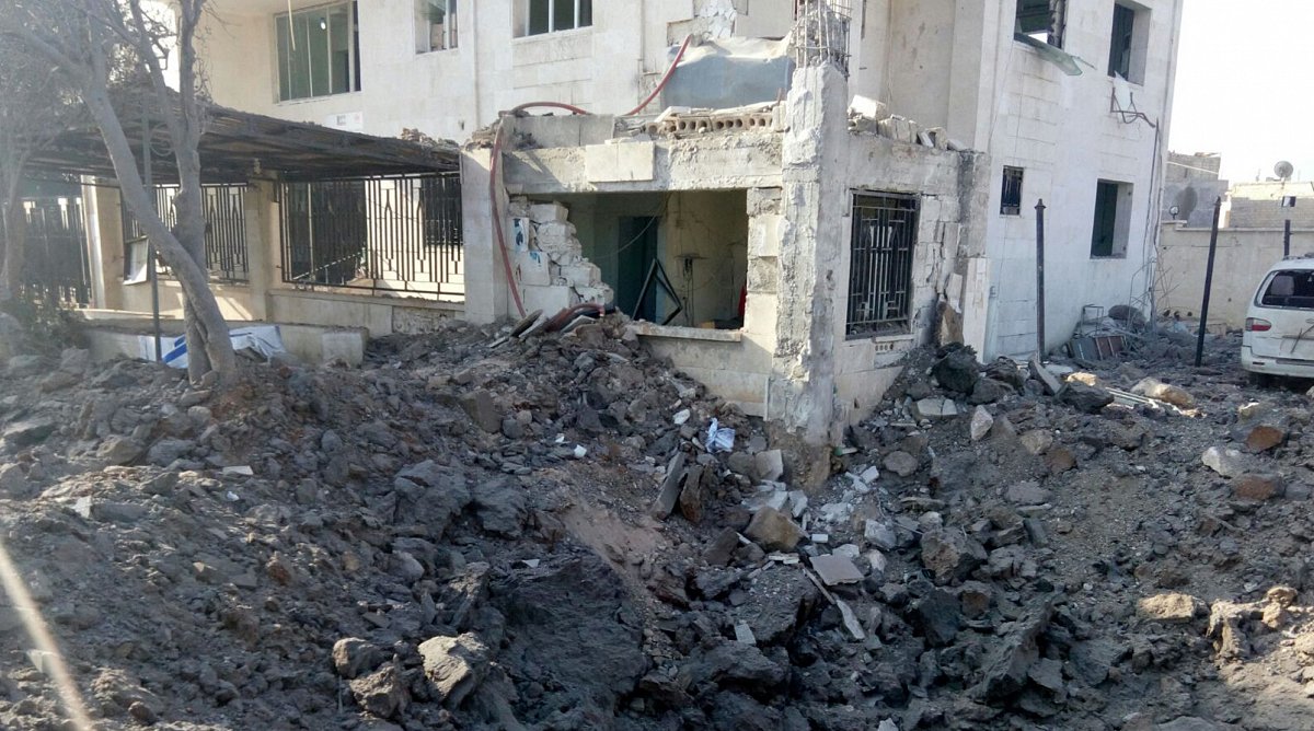 Bombardiertes Spital von World Vision in Syrien