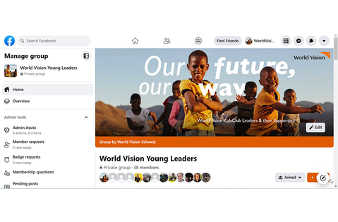 Die World Vision Young Leaders Facebook-Gruppe