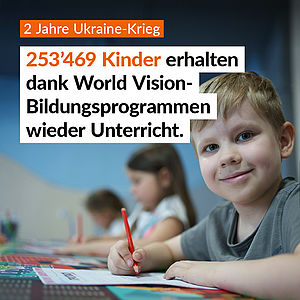 253’469 Kinder erhalten dank World Vision-Bildungsprogrammen wieder Unterricht.