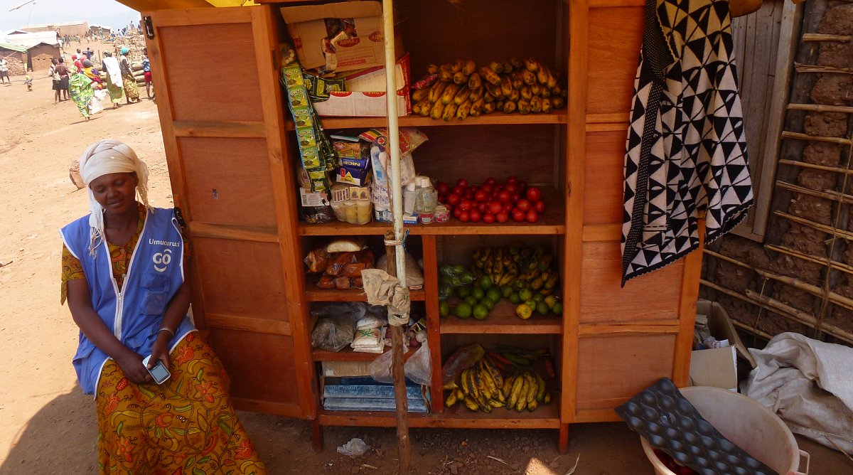 Lebensmittelladen im Flüchtlingscamp Gihembe in Ruanda