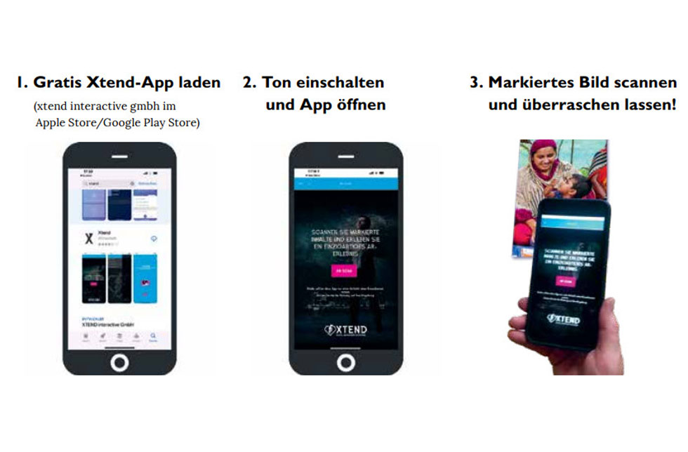 Schweiz: So funktioniert die App von Xtend, um Fotos in einem Magazin lebendig werden zu lassen.